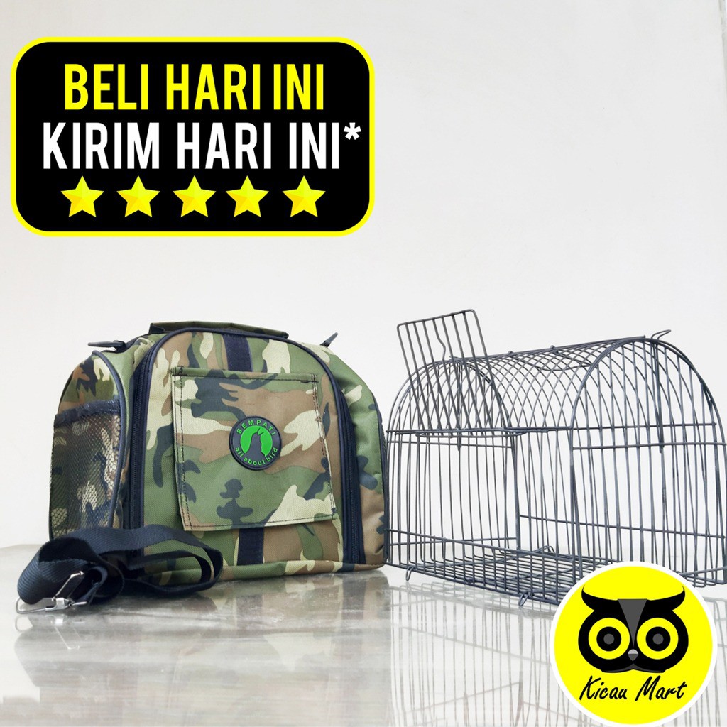 FULLSET TAS &amp; KANDANG UNTULAN MINI TRAVEL CAGE BURUNG HAMSTER SUGAR GLIDER LOVEBIRD KENARI SMIN UNTU