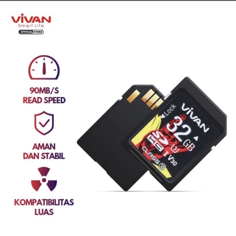 VIVAN SD CARD 32GB HIGH SPEED 90MBPS MEMORY CARD CAMERA DSLR GARANSI