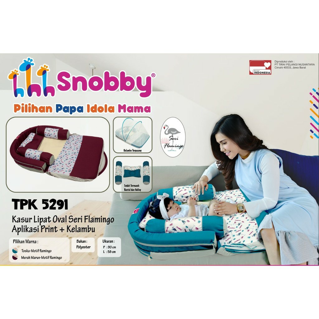 Snobby TPK5291 Kasur Lipat Oval + Kelambu Flamingo Series