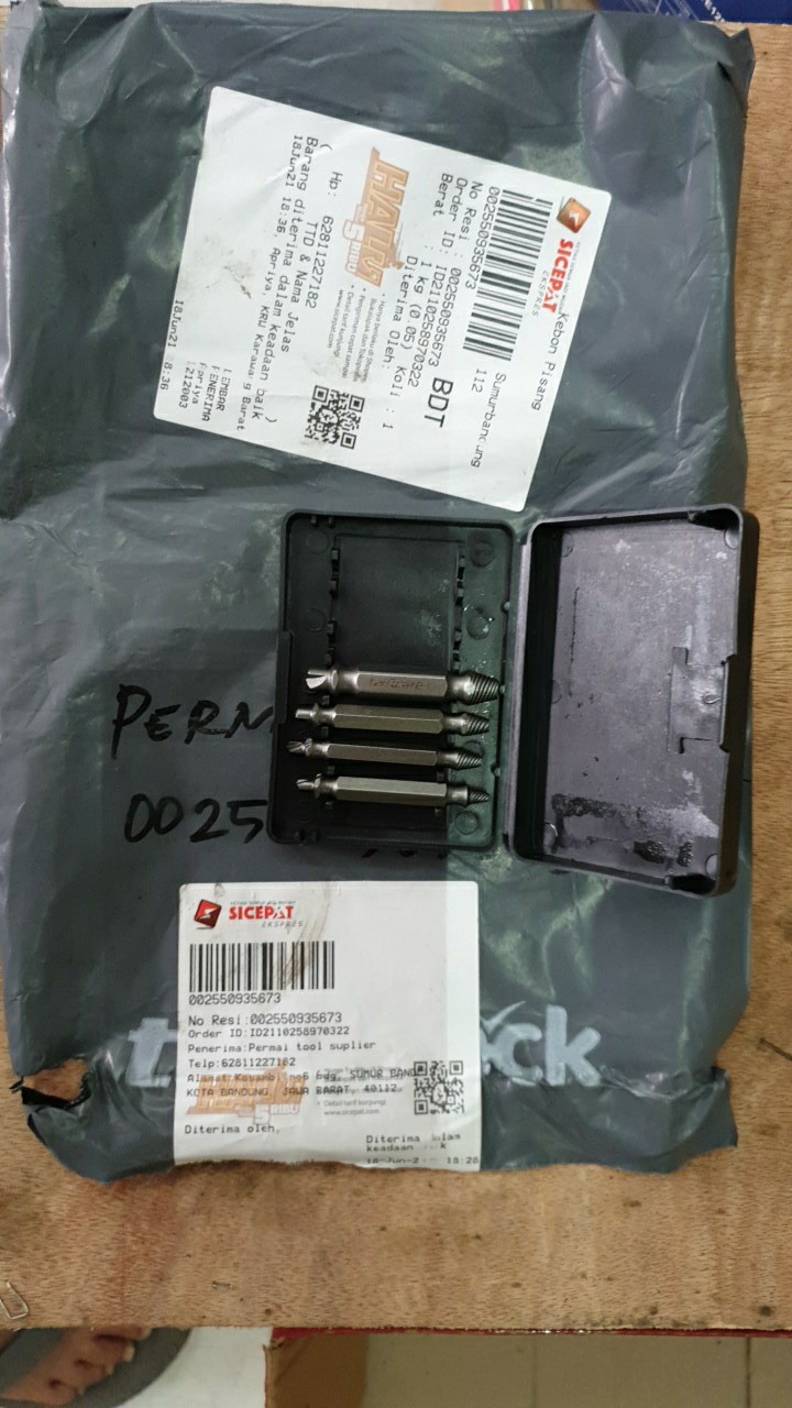 4pcs Pelepas Sekrup Baut Rusak/slek / Extractor Drill Bits / Speed Out