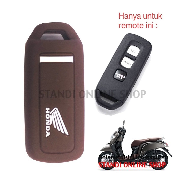 Kondom Kunci Silikon Remote Keyshirt Motor Honda All New Scoopy Coklat