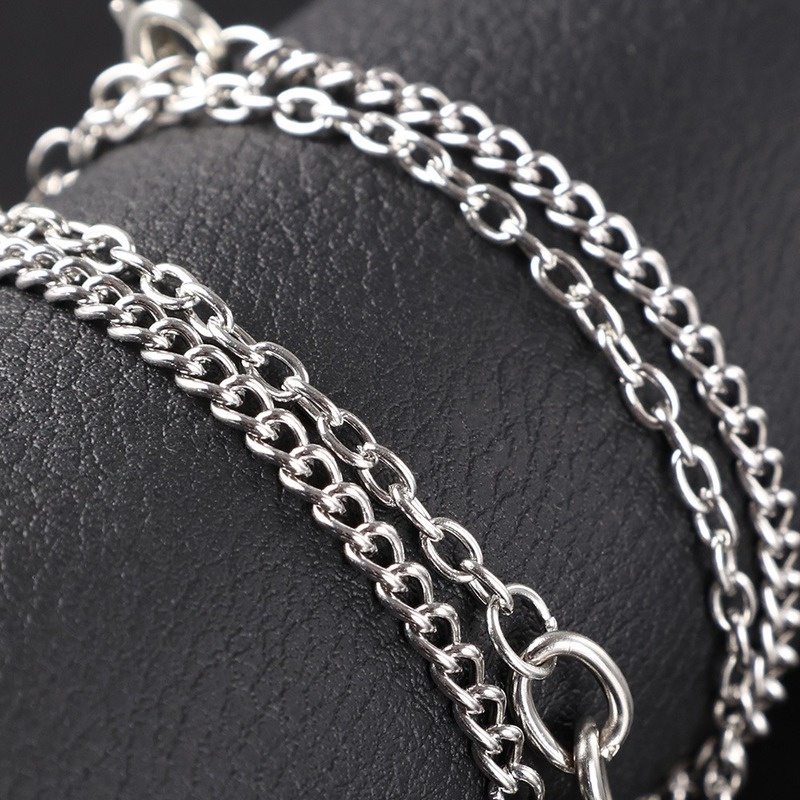 1pc Kalung Choker Bentuk Hati Warna Silver Bahan Metal Gaya Punk Minimalis