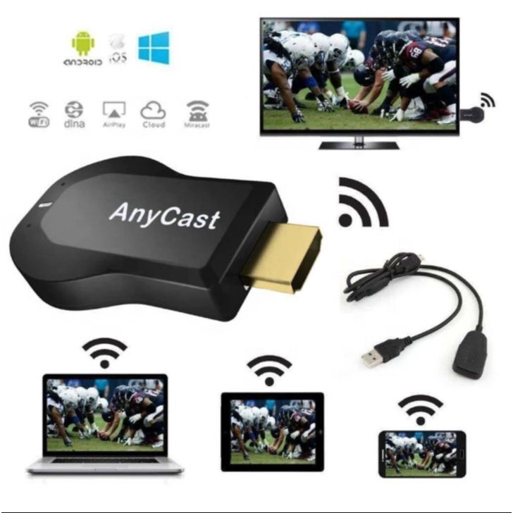 HDMI Dongle Anycast Chromecast Wifi Wireless Streaming Media Tv Player Android IOS Reciever Tv HD Original HDMI Wifi Dongle Streaming Tv Laptop PC