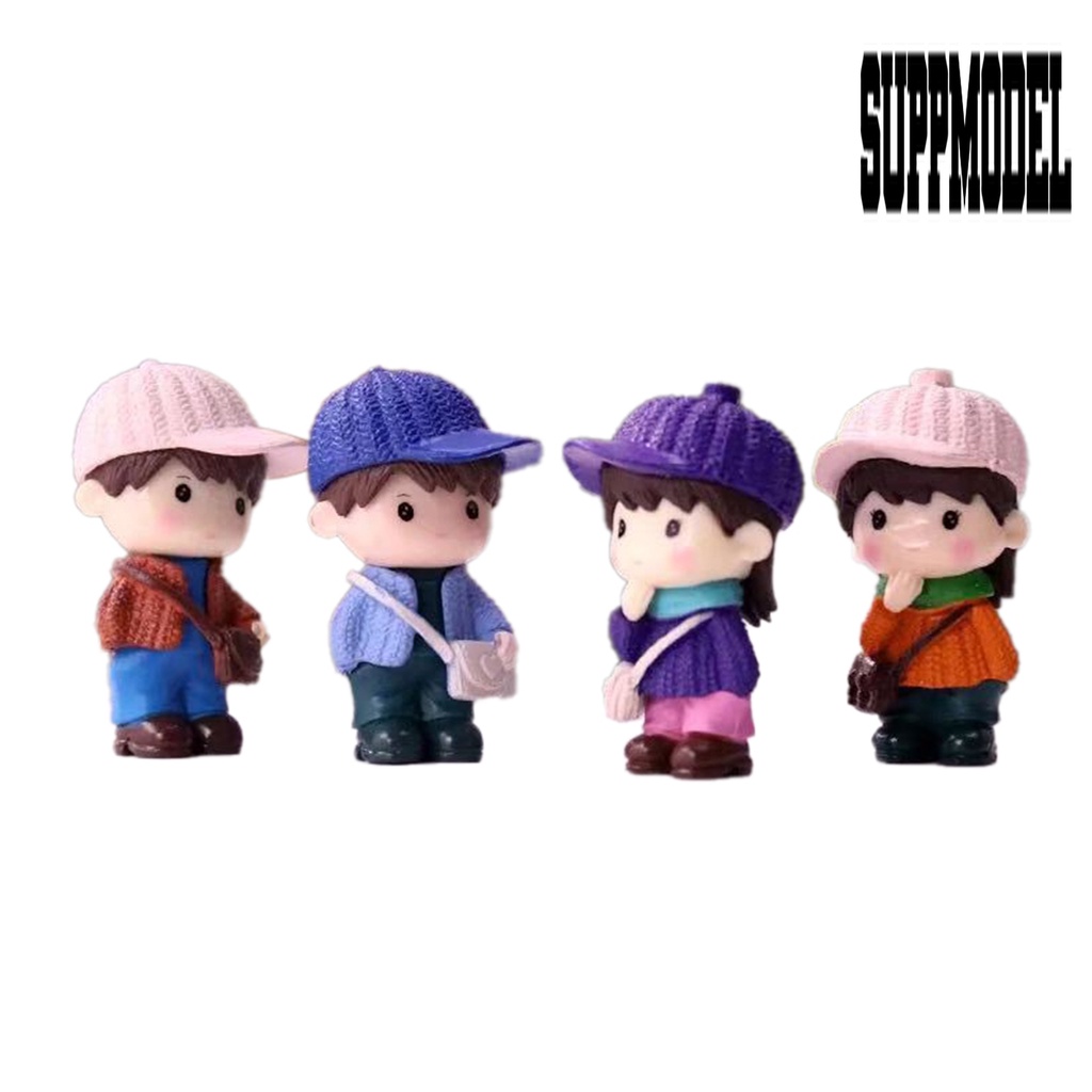 Suppmodel 4Pcs / Set Mainan Miniatur Figurin Boneka Bonsai Untuk Koleksi / Hadiah