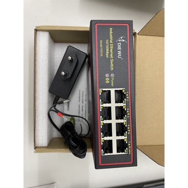 Diewu 8 port Ethernet switch  Din Rail with PSU
