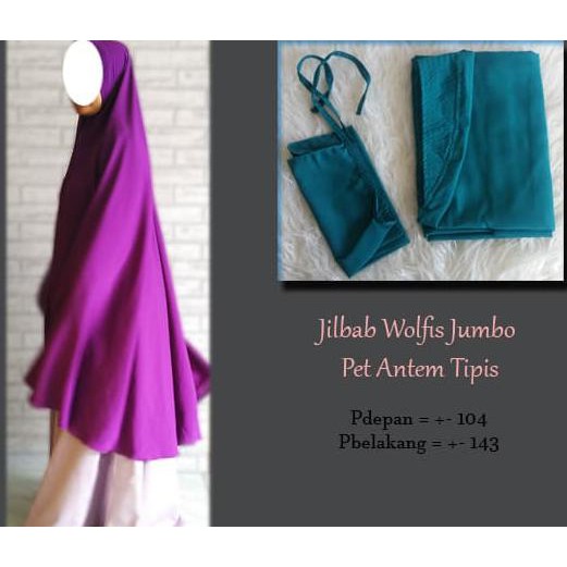 Jilbab Wolfis Jumbo Cadar