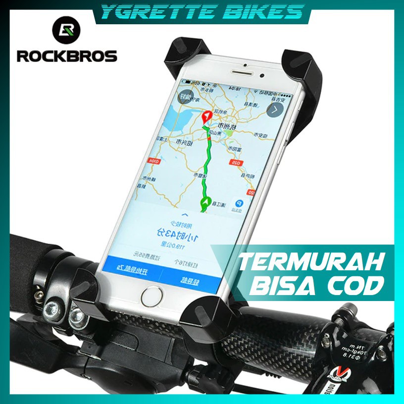 YGRETTE - Rockbros Holder Sepeda Smartphone Rotasi 360 Derajat HP BRAKET bracket Mount