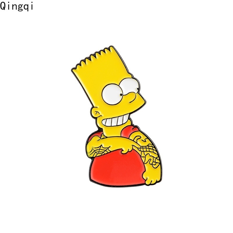 Bros Pin Enamel Desain Kartun Simpson Untuk Kerah Kemeja