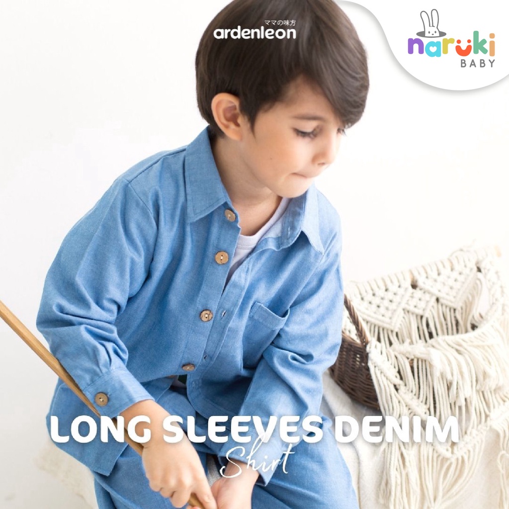 Ardenleon Denim Long Sleeve Boy Arden Leon Baju Kemeja Panjang Anak Laki-laki