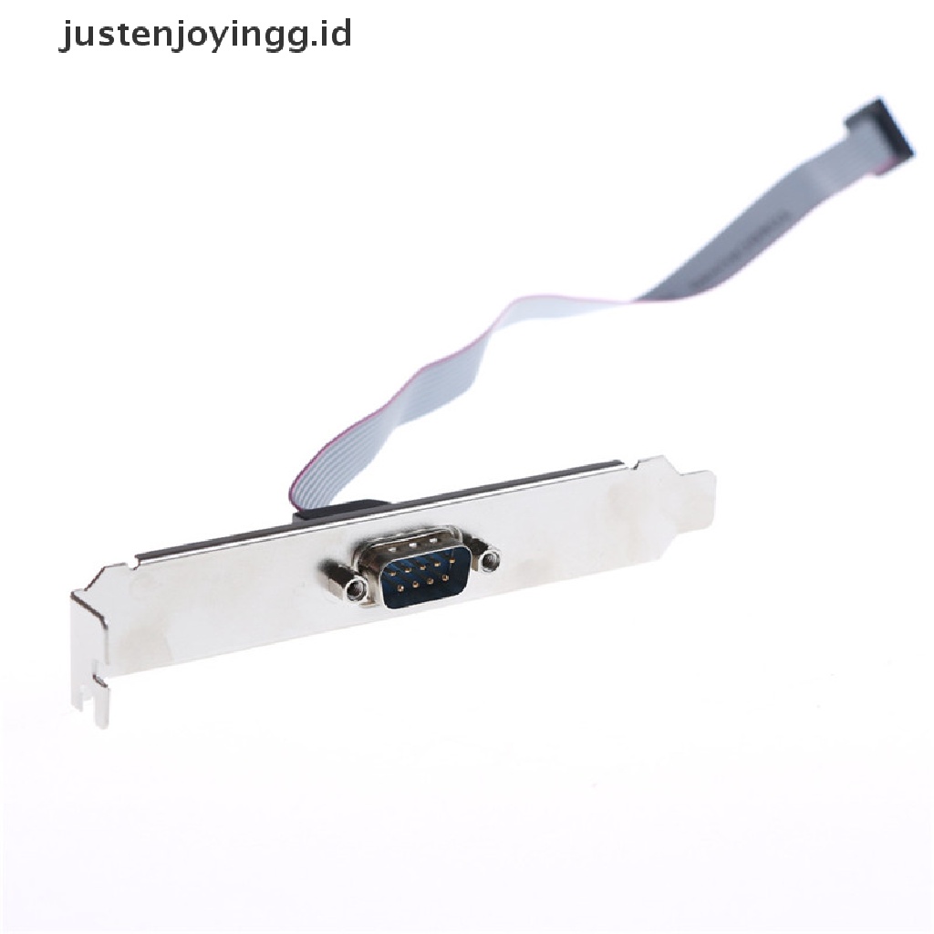 // justenjoyingg.id // Motherboard Serial 9Pin RS232 DB9 Com Port Ribbon Cable Connector Bracket Slot ~