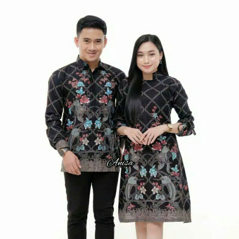 Couple Tunik Sogan Serut Genes Apsari Coklat Batik Modern Pekalongan