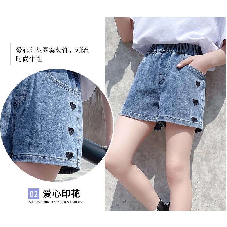 Celana pendek Jeans Anak Perempuan Import Warna Biru/Pink