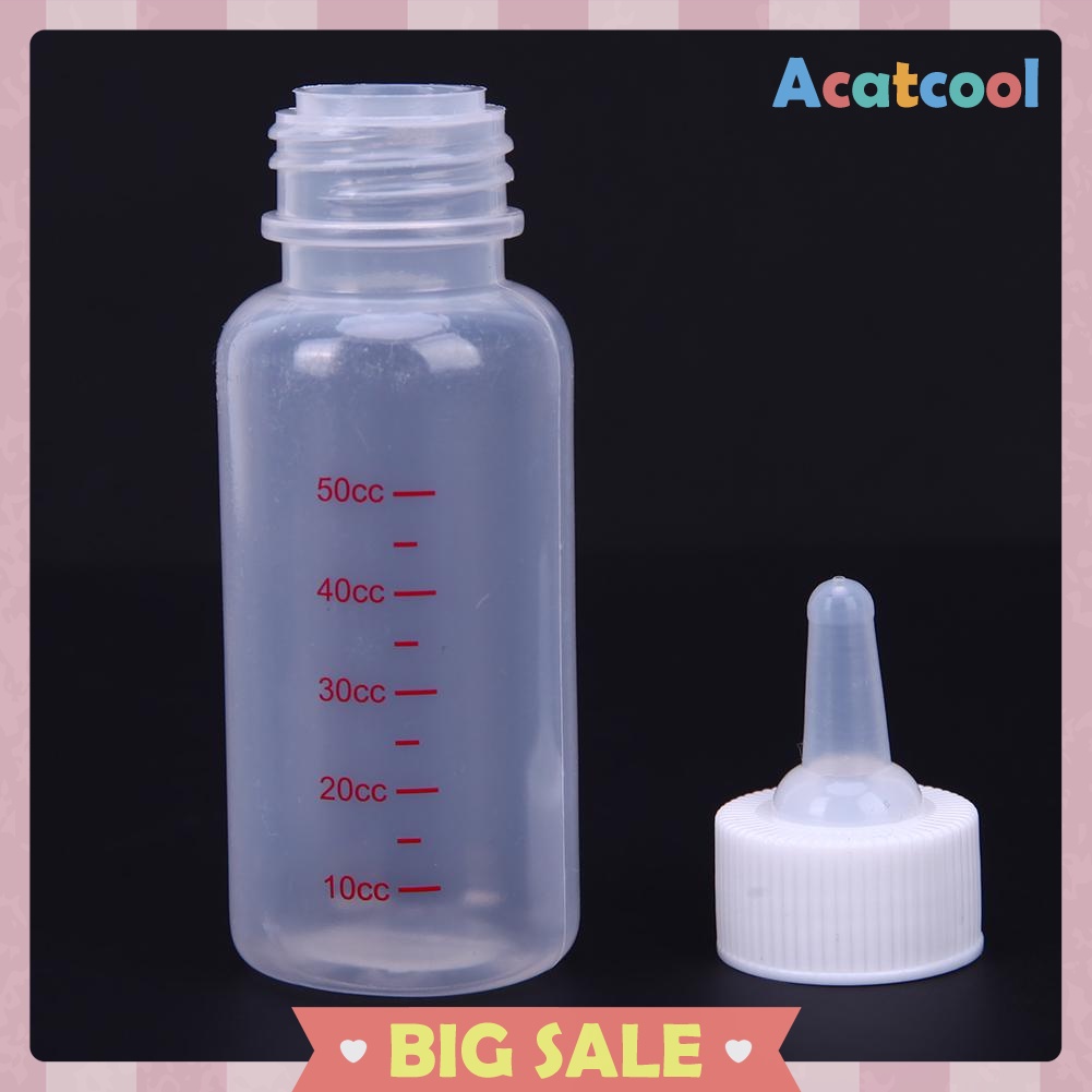 50ml Puppy Kitten Feeding Bottle Pet Dog Cat Transparent Silicone Feeder