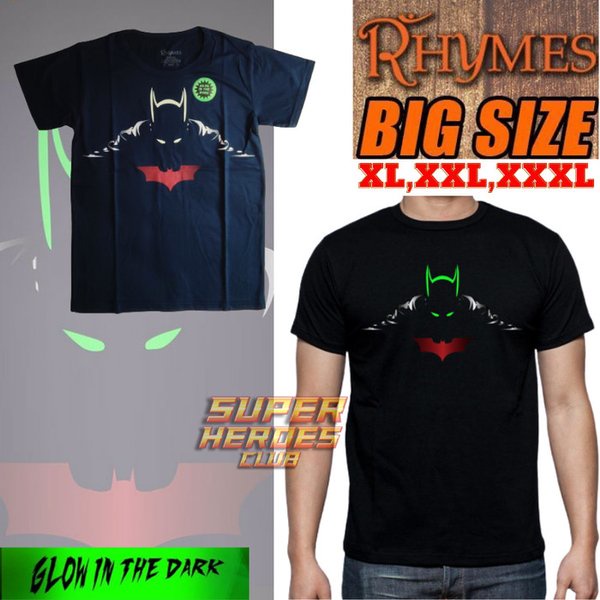 Kaos Pria Jumbo Batman Mata New Glow Rhymes Baju Dewasa Cowok M-XXXL Big Size Pendek Premium