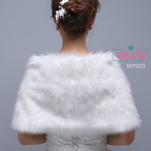 [READY STOCK] AKSESORIS WEDDING BOLERO BULU PESTA PENGANTIN PREMIUM BBP003