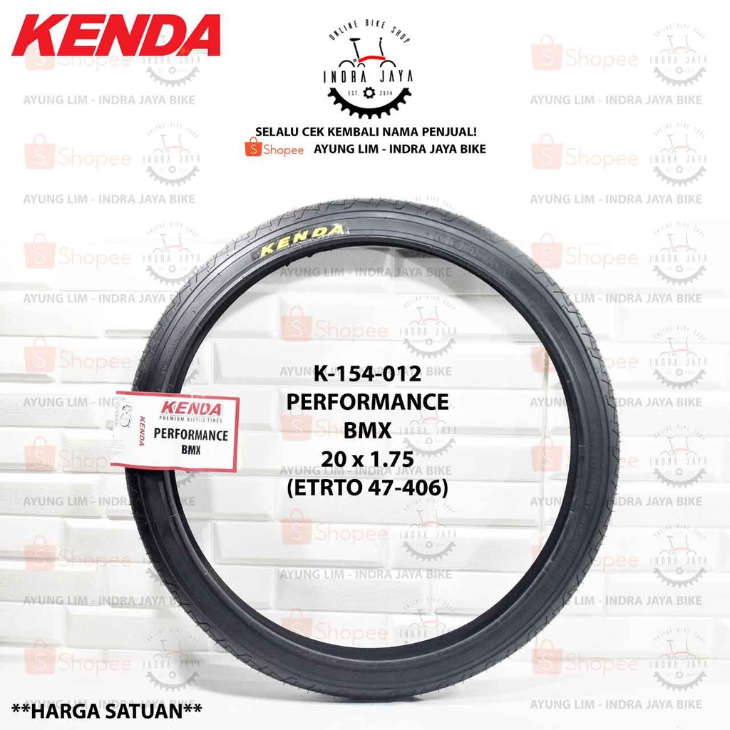 BAN LUAR SEPEDA - KENDA DN 20 X 1.75 -ETRTO 47-406 - 20Inch Murni - K-154
