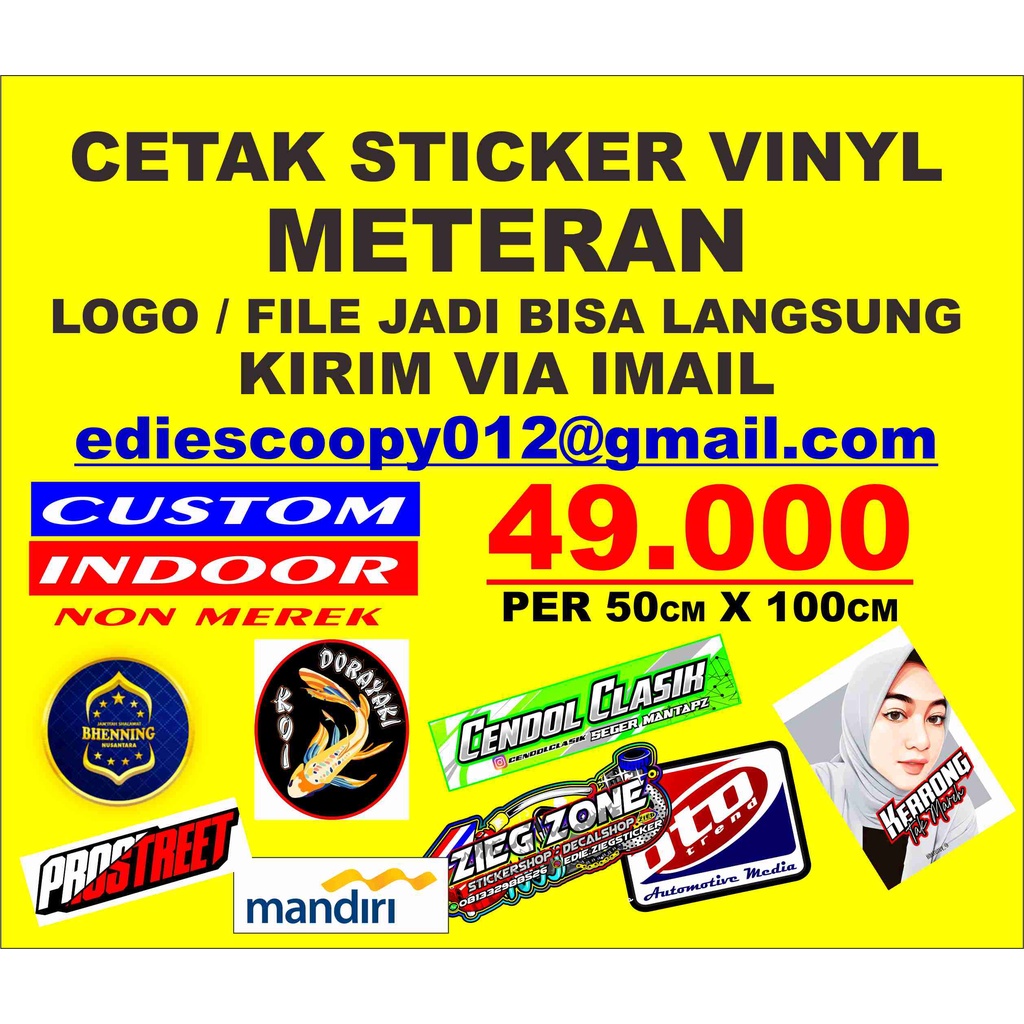 

Print Sticker Vinyl indor Waterproof Sticker Meteran Waterproof Sticker