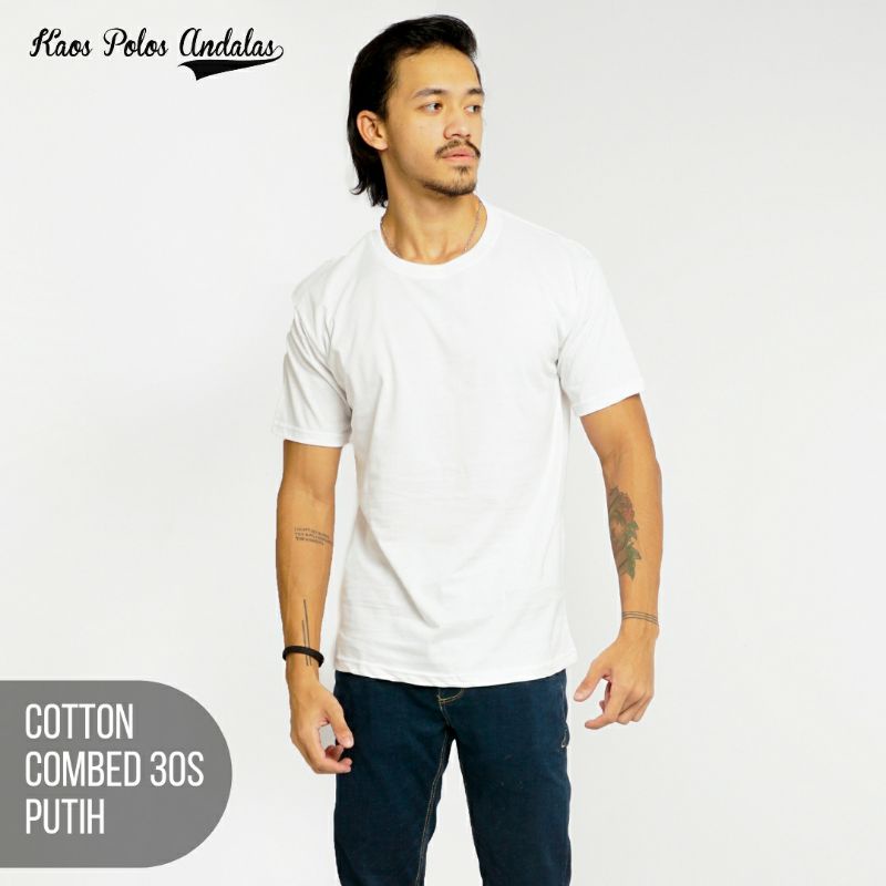 Kaos Polos Cotton Combed 30s Putih