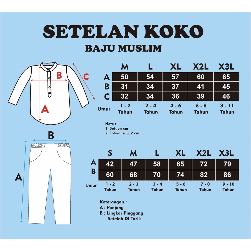 Koko Set Setelan Koko Kurta Anak Laki Laki 1 - 10 Tahun Superkidscloth