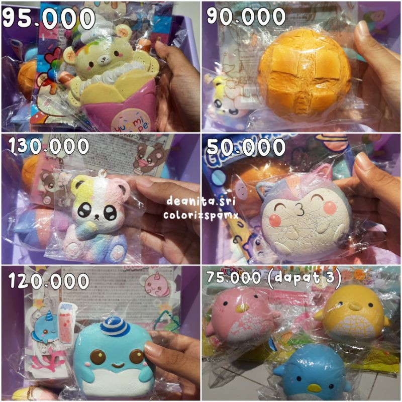 PRELOVED SQUISHY/FLASH SALE, squishy ibloom, punimaru, harajuku bear billie chigiri yummibear