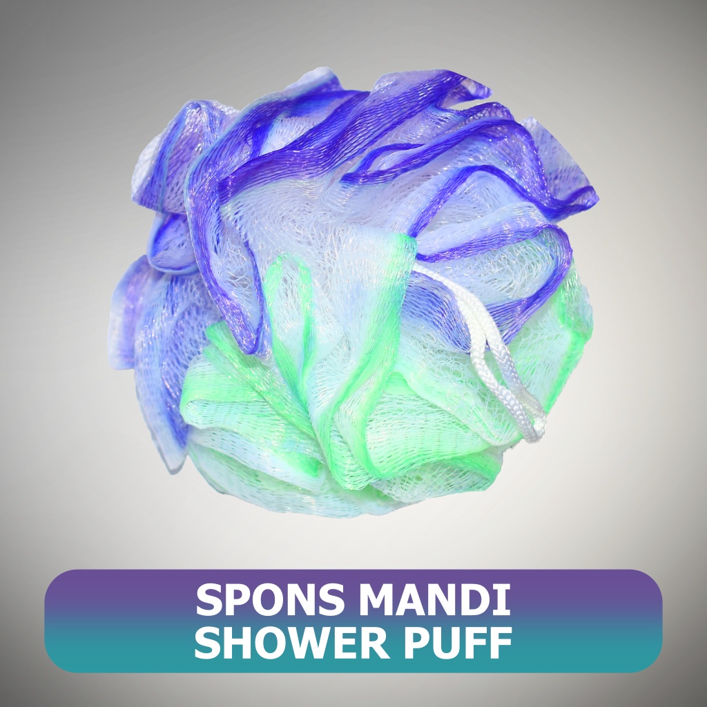 Spons Mandi Shower Puff Pelangi Sabun Mandi Sabut Mandi Busa Lembut