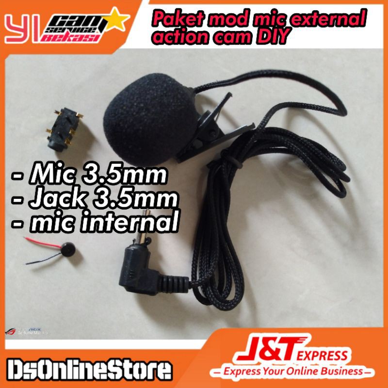 Audio Jack Set Xiaomi Yi Eksternal Mic Action Cam Paket motovlog modmic external action cam DIY