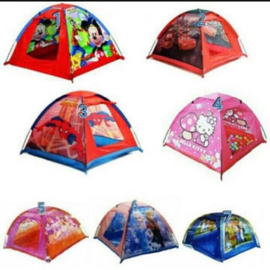 Tenda outdoor anak karakter kartun camping berkemah gunung pantai set castle kids toys home piknik A