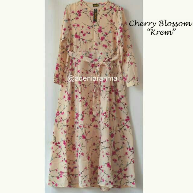 Gamis Cherry Blossom Krem ori by AmiO