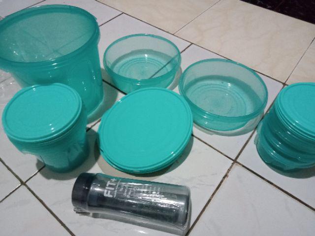 Bambang Kopdar Toples Plastik Warna Biru Tosca Isi 12pcs Bpa Free Microwave Safe