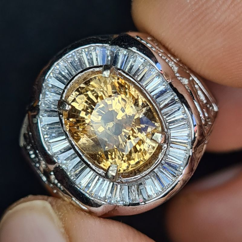HQ Natural Yellow Sapphire 5.07ct Cincin Batu Safir Kuning Yakut YS276