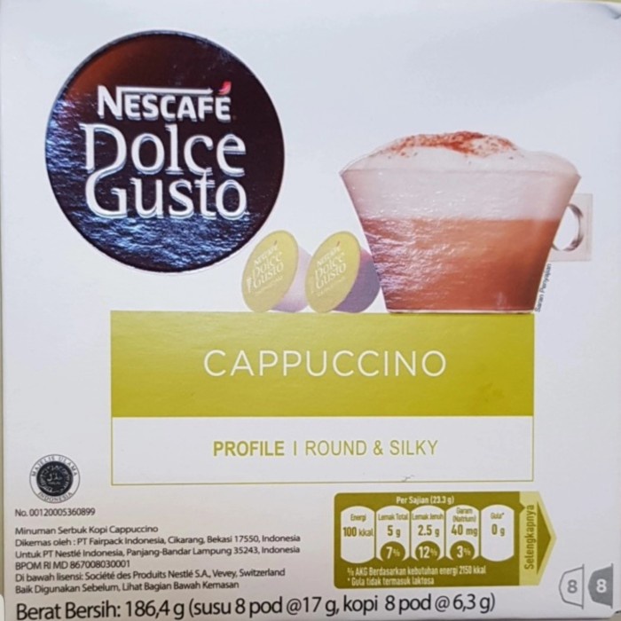 

Nescafe Dolce Gusto Cappuccino Cappucino Capucino Capsule Kapsul kopi