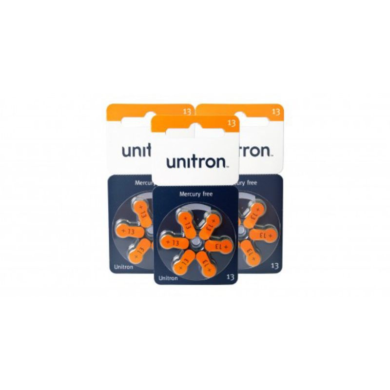 Baterai Unitron Ukuran 13 Alat Bantu Dengar (6 pcs) - Baterei ABD Hearing Aid Battery Size Oranye
