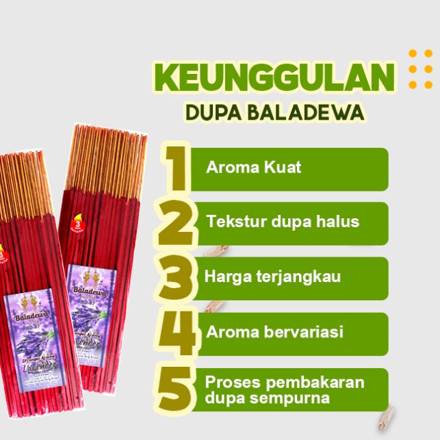 Dupa/Hio Wangi Harum Lavender Merah Baladewa 3 Jam Kaki Emas 50 Stick