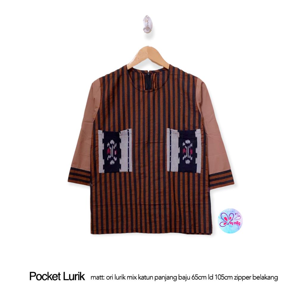 Blus Batik Modern Lurik Pocket