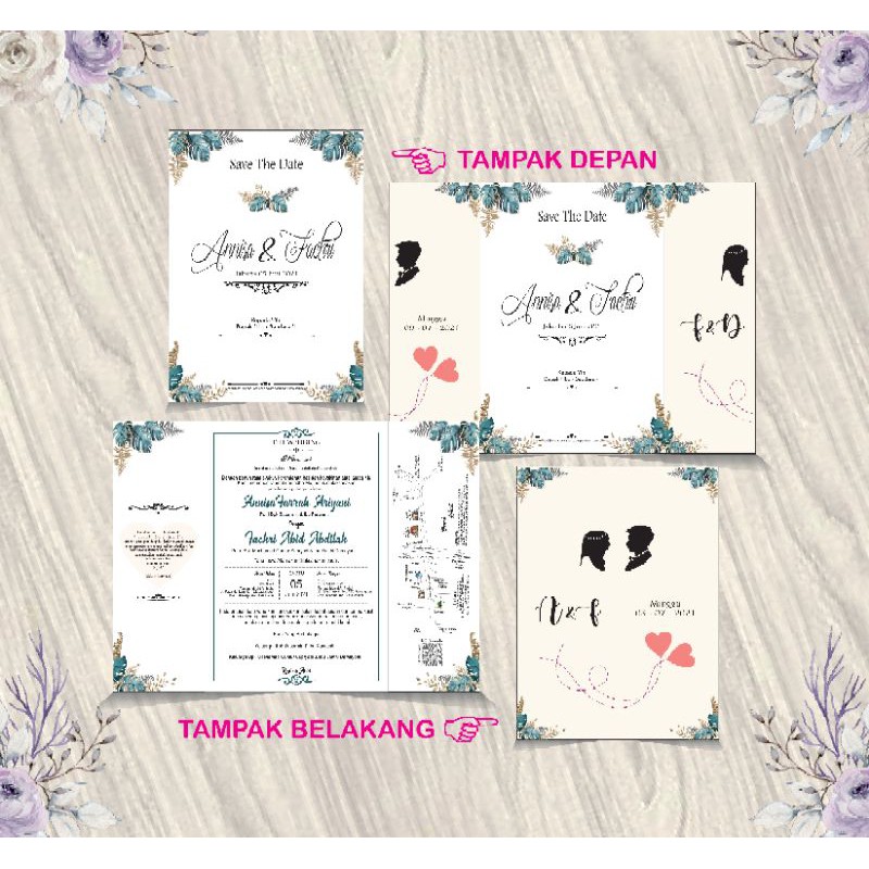 UNDANGAN PERNIKAHAN LIPAT 3 SIMPLE KEKINIAN