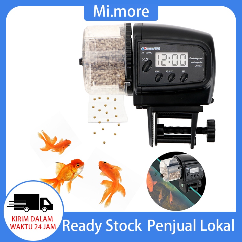 Auto Feeder Fish Food Timer Aquarium Pakan Otomatis AF-2003 /AF-2009D Digital LCD Display Fish Food Depenser RESUN