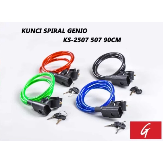 Kunci Spiral Gembok Sepeda GENIO KS 2507 90 CM