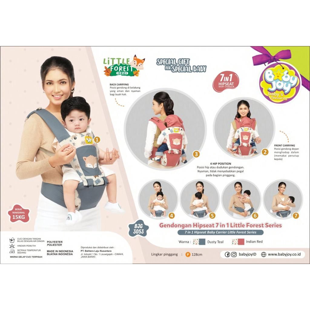 GENDONGAN HIPSEAT 7IN1 SERIES LITTLE FOREST BABY JOY BJG3053