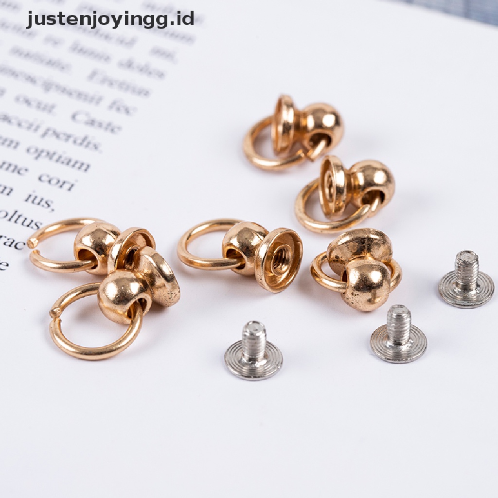 10pcs Kancing Rivet Bentuk O Bahan Metal Ukuran 8mm Untuk Tas / Handphone