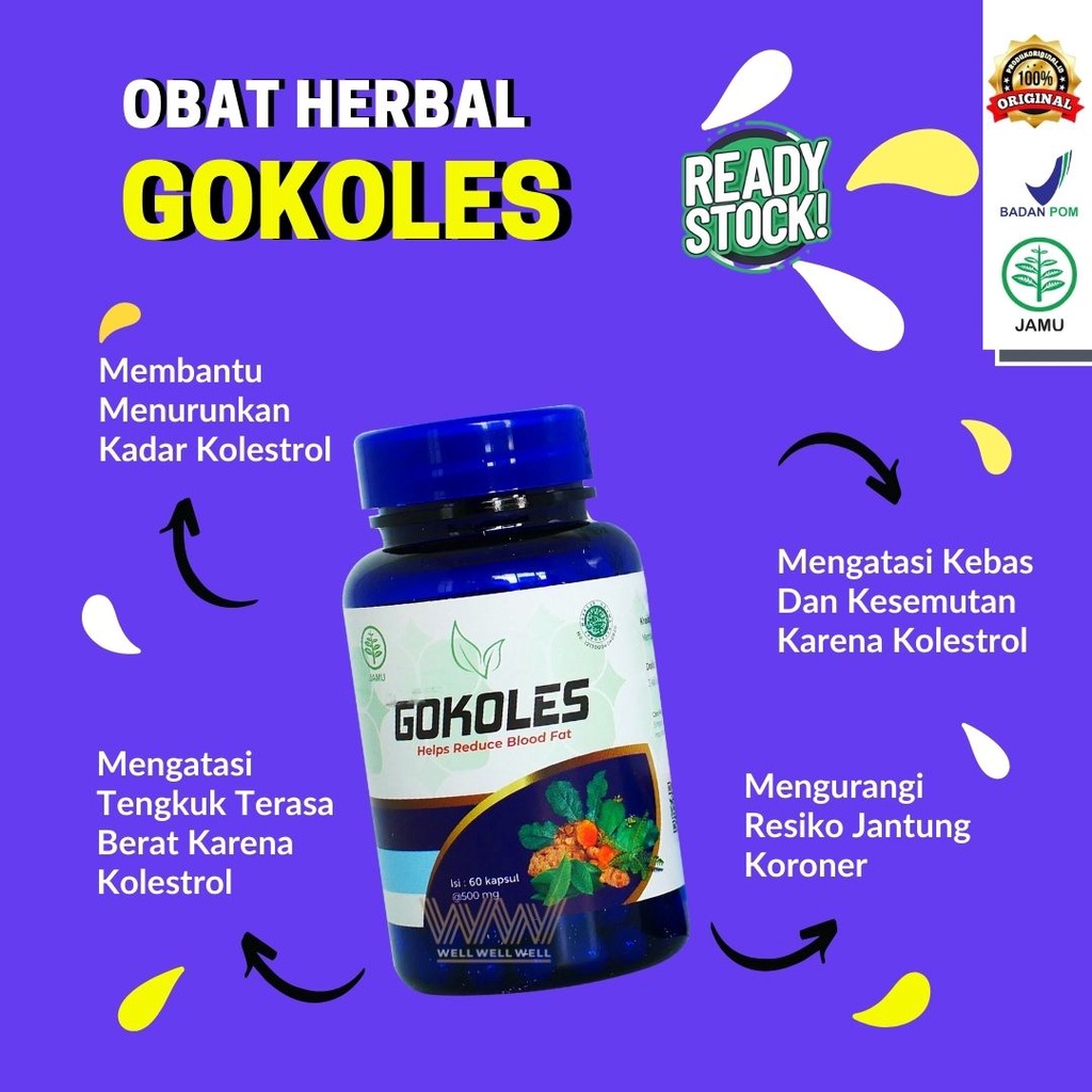 GOKOLES | OBAT HERBAL | OBAT KOLESTROL | HALAL MUI | 100% ASLI | BPOM