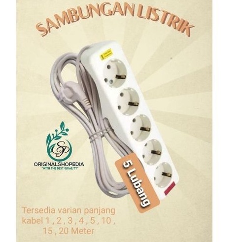 COLOKAN LISTRIK 5 LUBANG STOP KONTAK KABEL PANJANG COLOKAN 5 LUBANG SNI