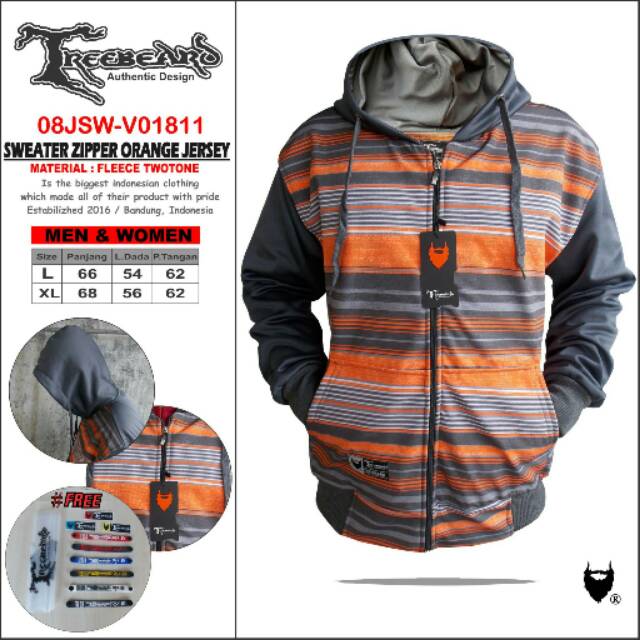 Switer zipper orange jersey