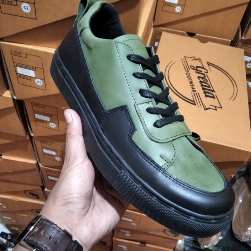 FREDERIK OLIVE x GREATA | Sepatu Sneakers Kulit Asli Pria Casual Santai Bikers Model Exodos57