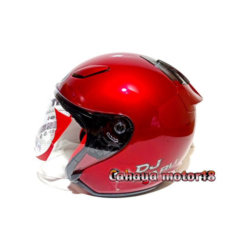 HELM KYT DJ MARU SOLID MERAH MARUN/HELEM HALF FACE