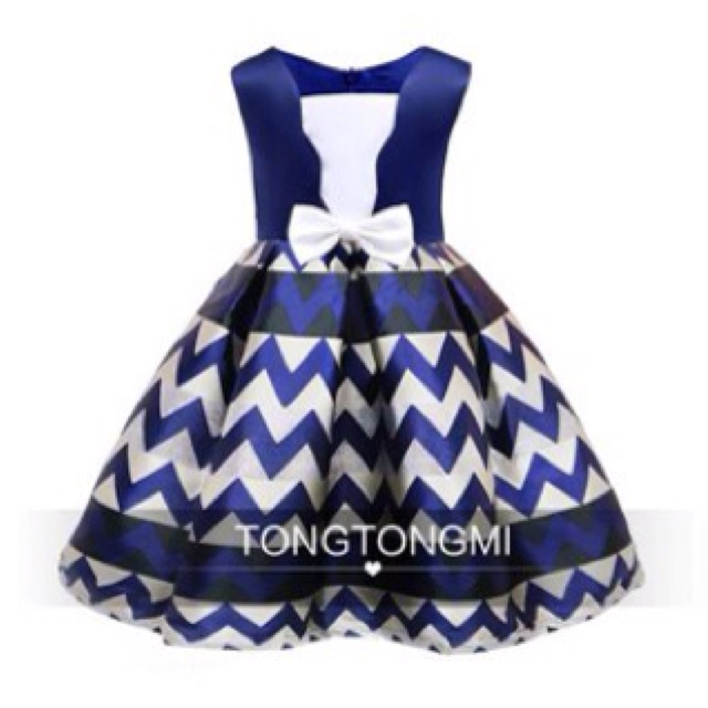 DRESS / GAUN PESTA / NATAL BIRU ELEKTRIK / ELECTRIC ANAK IMPORT TONG MI