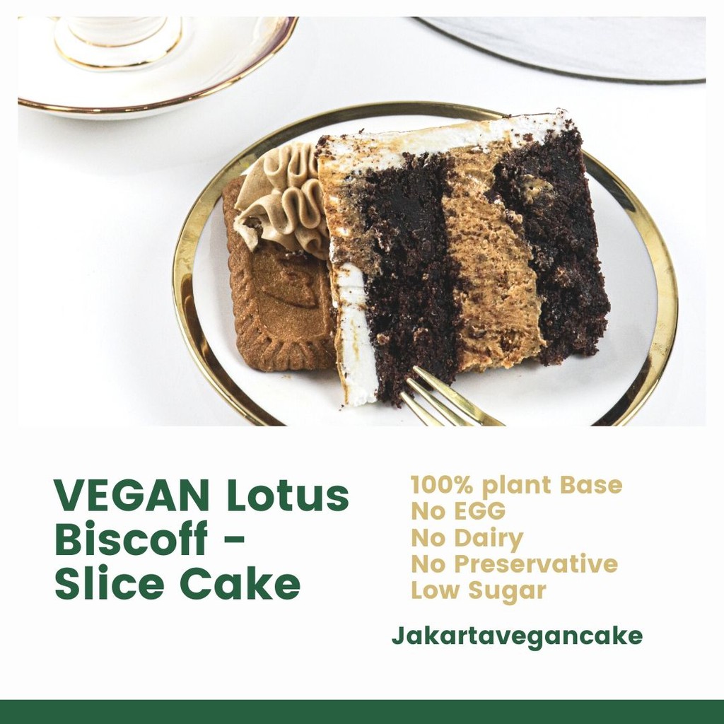 

vegan slice cake- kue vegan- lotus biscoff vegan- kue vegetarian - slicecake - kue slice