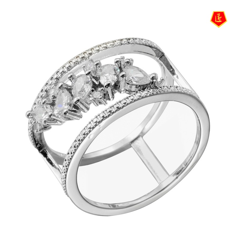 [Ready Stock]Fashion Personality Diamond-Studded Ring