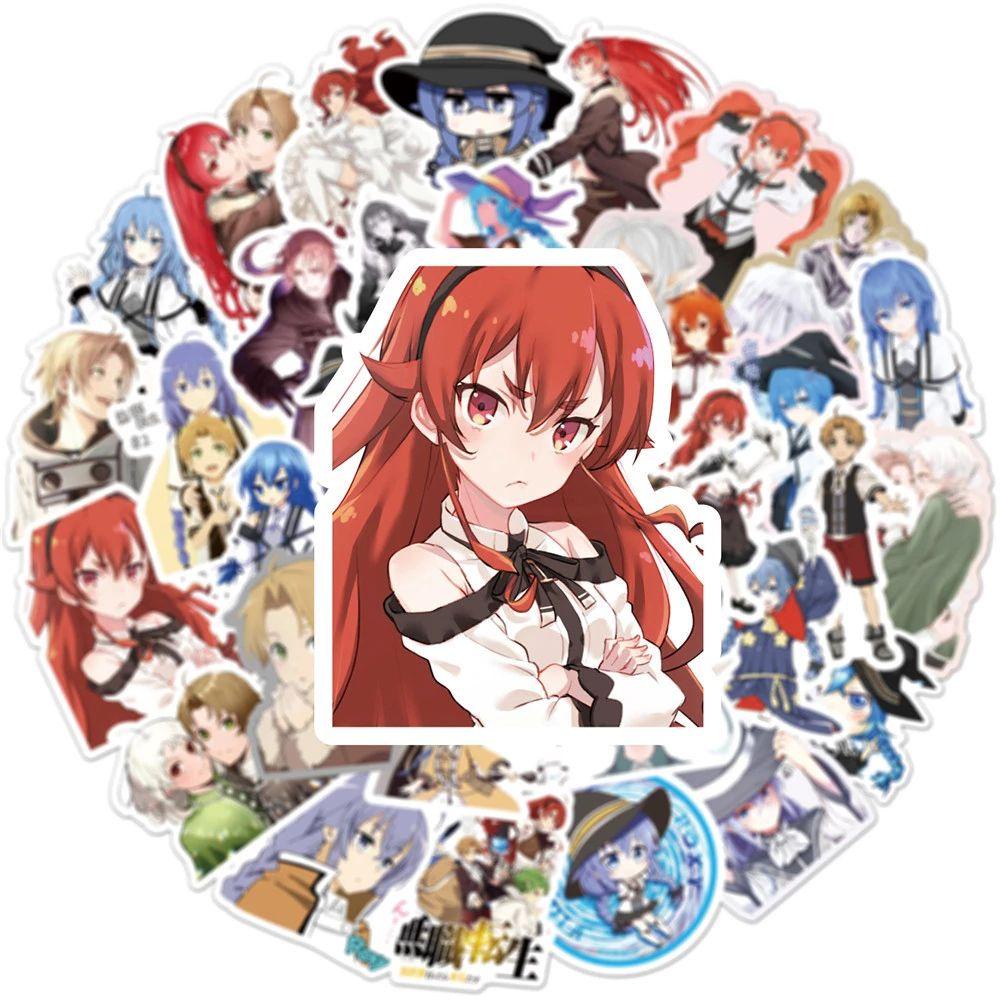 Agustina Mushoku Tensei: Jobless Reincarnation Decals Kawaii Lucu Alat Tulis Stiker Kartun Bagasi Stiker Ponsel Dekorasi Skateboard Stiker Graffiti Stickers