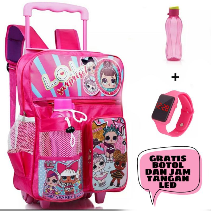 Tas Ransel Troly Anak Perempuan LOL Free Jam Dan Botol