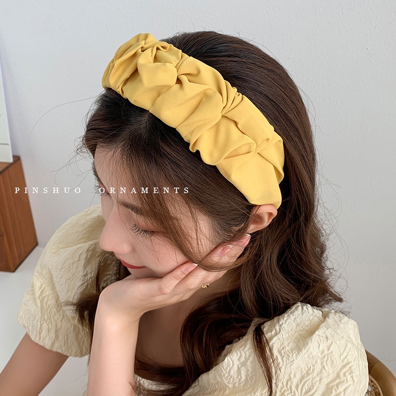 Scrunchie Bando Headband Satin Big Ruffle Premium | Bando Korea Big Ruffle Aksesoris Rambut Import